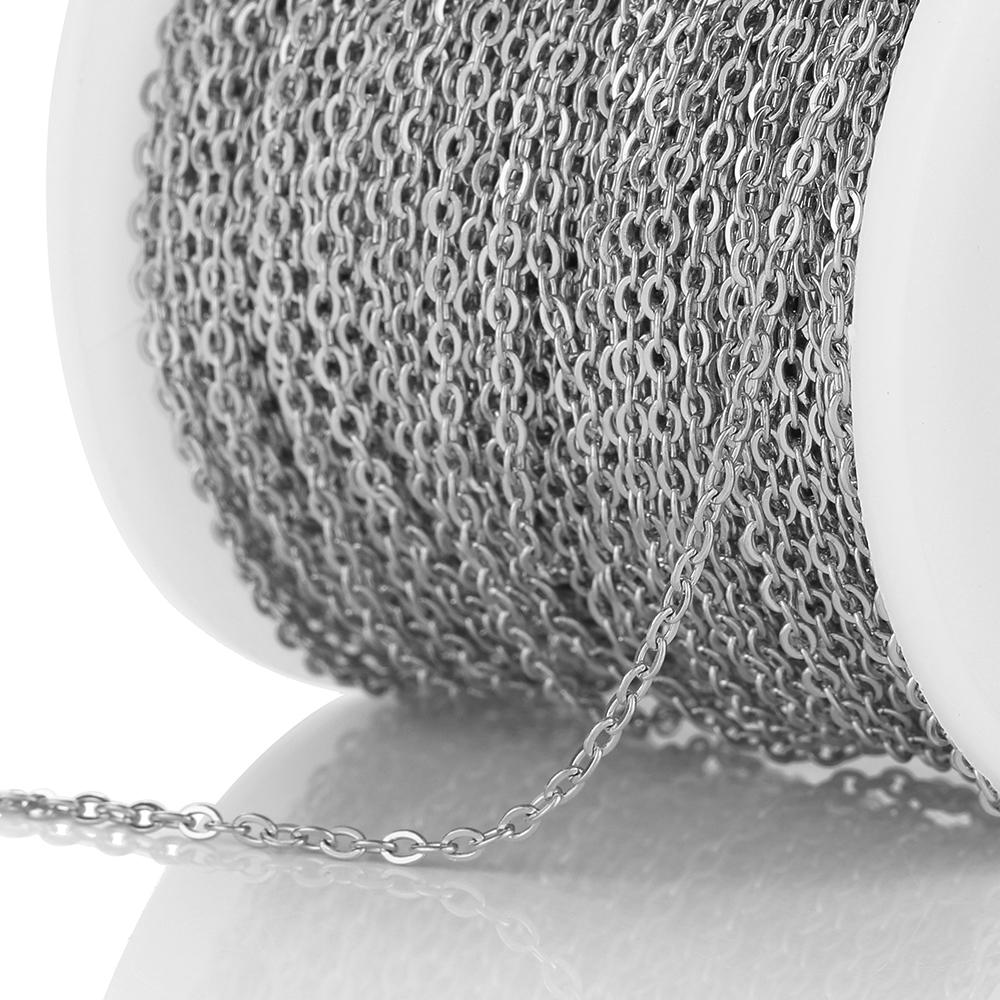 

2Meters Black Stainless Steel 1.5mm O Shape Chain Link Chains for Jewelry Making Findings DIY Necklace Bracelet Handmade Chain Each link 1.5x2mm