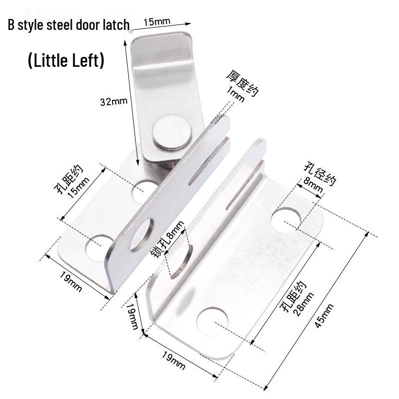 Sukepu Anti-Theft Stainless Steel Slide Bolt Door Latch & Lock for Left/Right Doors