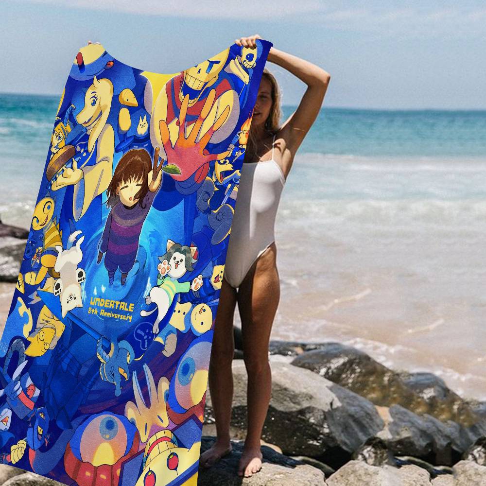 Hot Video Game U-Undertale Microfiber Printed Beach Towel Mountain Climbing Yoga Beach Swimming Running Absorbent Soft Towel