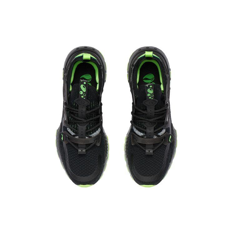 Li Ning Jizhu Halkfria Slitstarka Löparskor Herrsneaker Svart Grön AGLR189-2