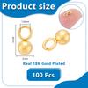 100Pcs 201 Stainless Steel Charms Ball Charm Real 18K Gold Plated 6x3mm Hole:1.60mm