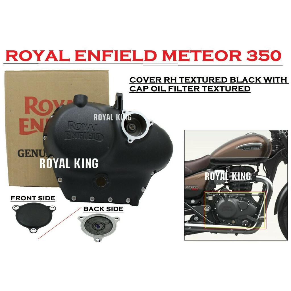 Royal Enfield Meteor 350cc Engine Cover RH Textured Black with Black Oil Cap