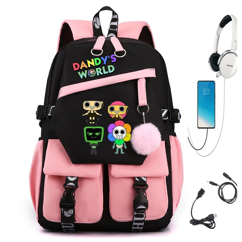 Personalized Printed USB Backpack, Large Capacity Korean Version of Trendy Primary and Secondary School Schoolbag