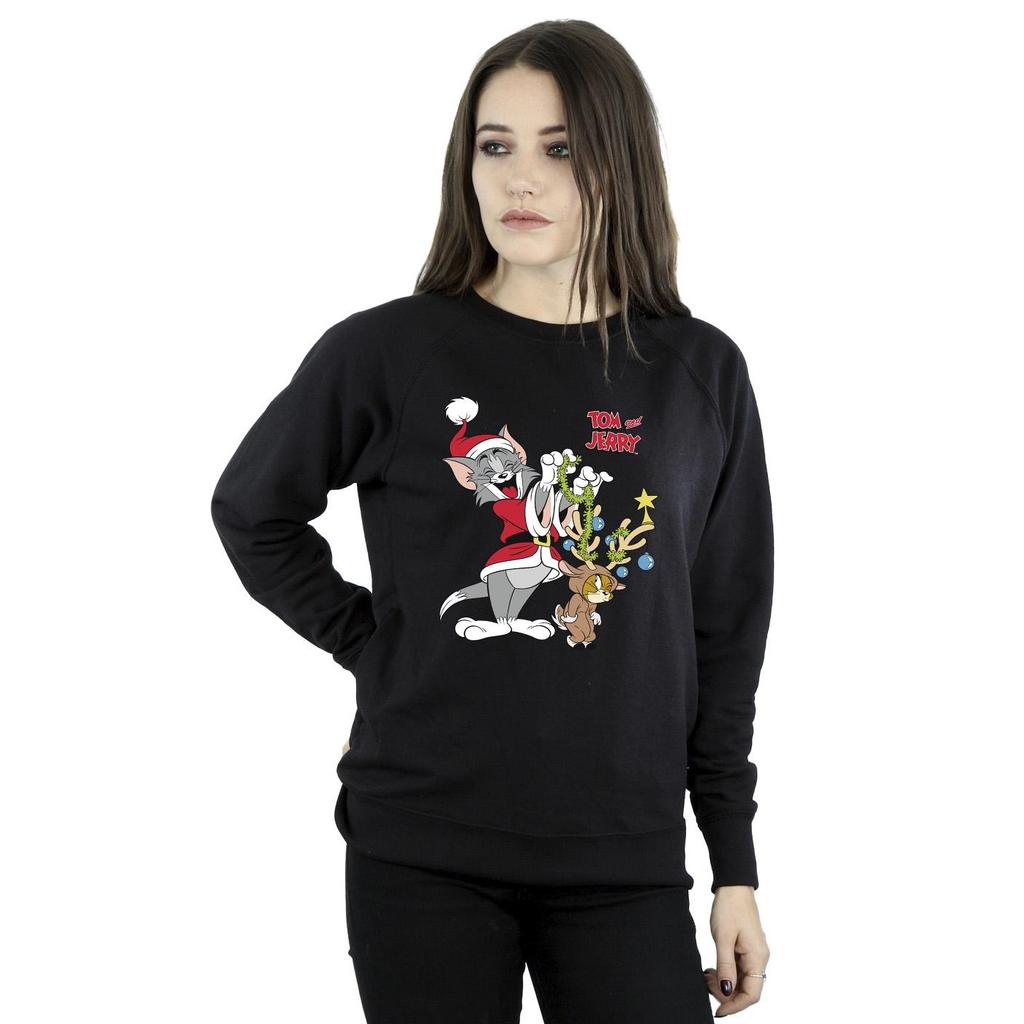 Tom & Jerry Womens/Ladies Christmas Reindeer Sweatshirt