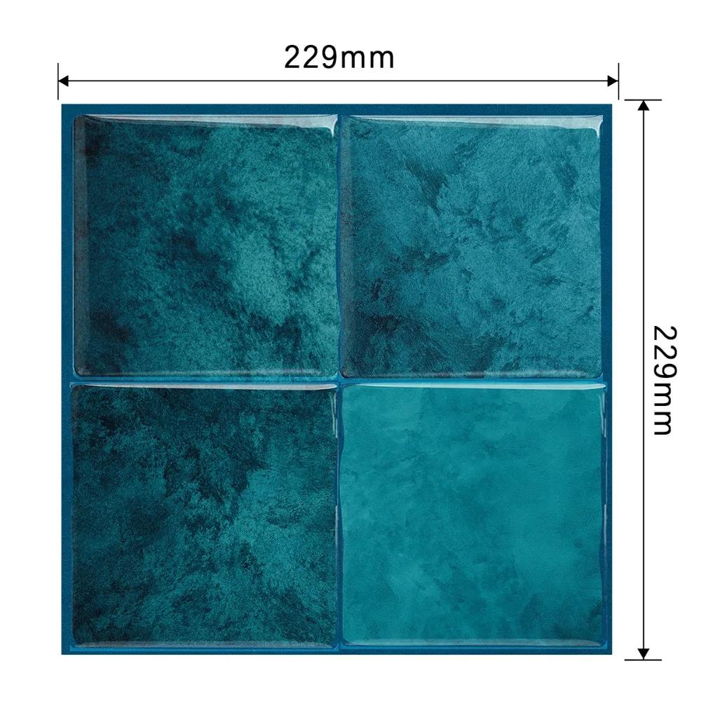 

Durable 9 x 9 Peel and Stick Backsplash Self-adhesive Waterproof Wallpaper 3D Marble Grain Stick Tile for Kitchen Bathroom