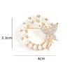 Trend Circle Butterfly Brooch Elegant Rhinestone Circle Brooches Wreath Butterfly Brooch  Party