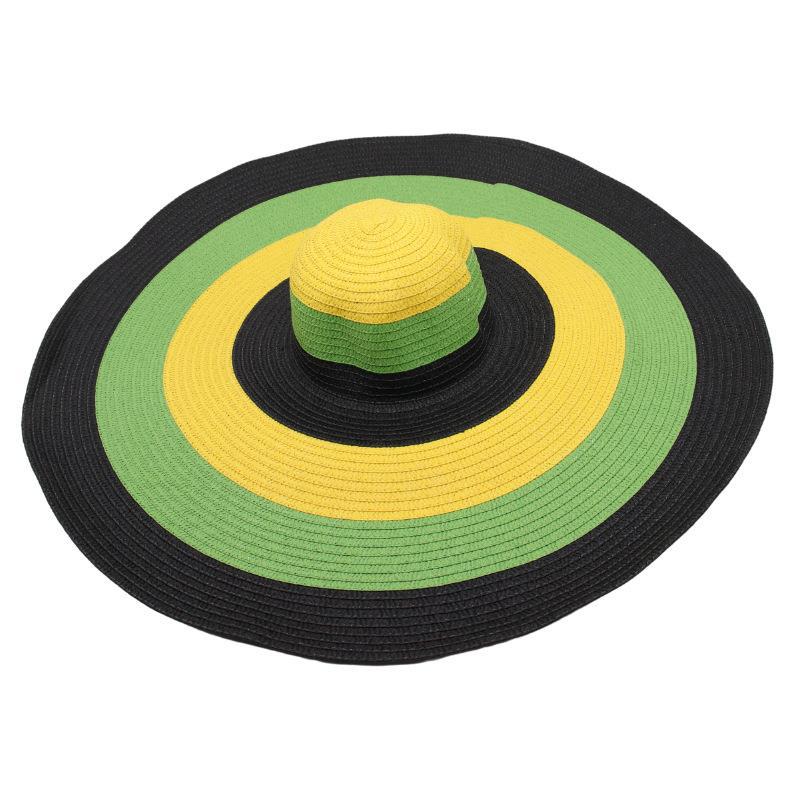

Oversized Brim Straw Hat Women S Sun Hat Beach Hat Sun Protection Ins Straw Hat Studio Concave Shape One size fits all різнокольоровий