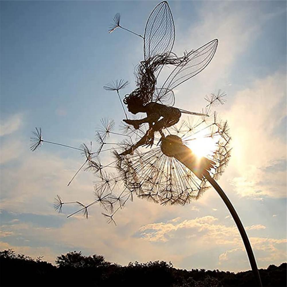 

Fairy On Dandelion Statue Gardening Crafts Garden Decorative Ornaments Hurdle Wizard 1