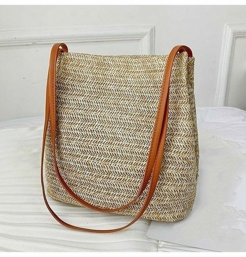 Women's Straw Woven Handbag Large Rattan Basket Beach Bag Summer Women Messenger Crossbody Bags Girls Small Beach Handbag New