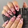 Valentine's Day Pink Gradient Heart 3D Wearable Nails - Red Peach Heart Spicy Girl Style Nail Art Tips