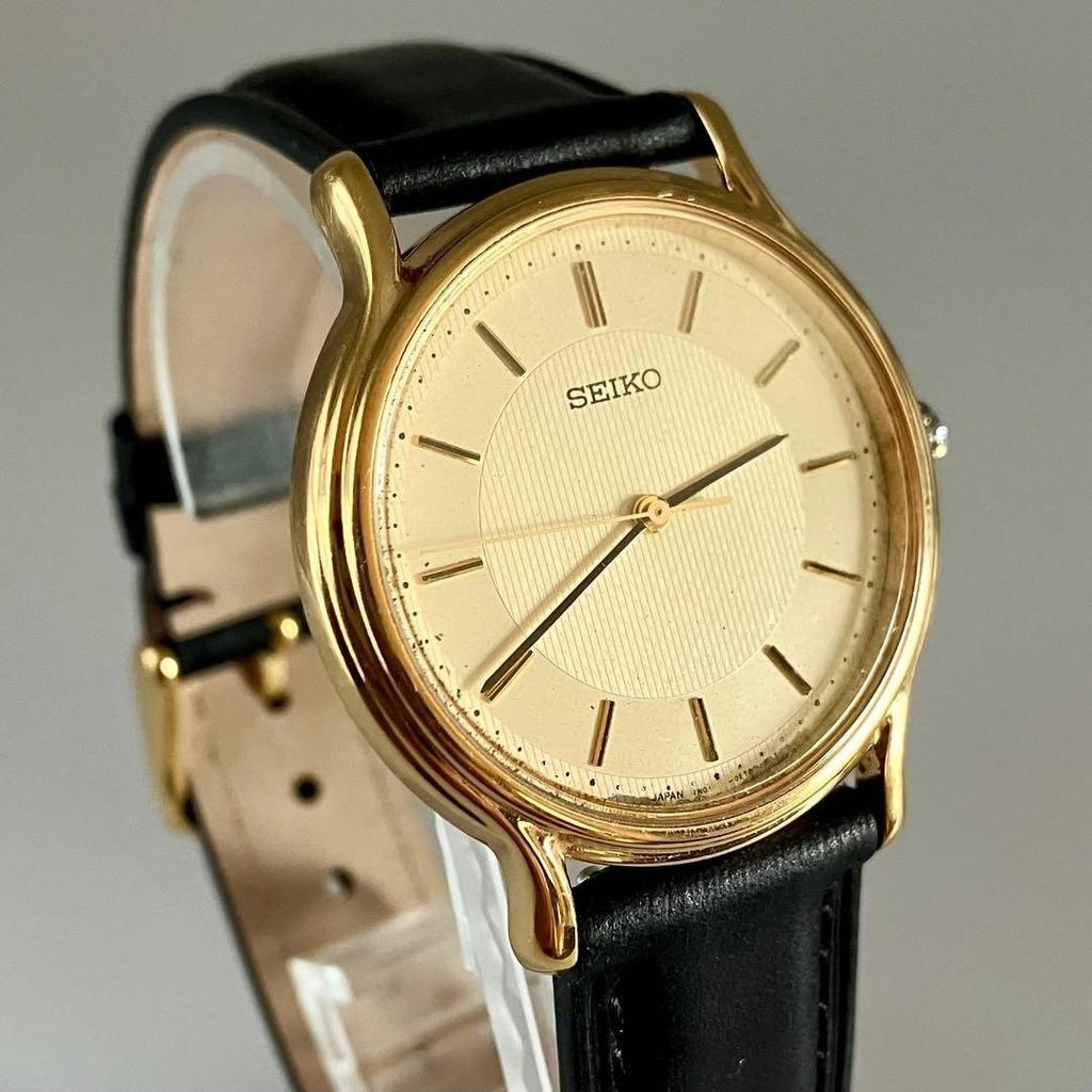 Seiko 7N01-0BR0 Quartz Wristwatch Gold Tone Tested Japan Used F/S