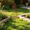 Stylish Metal Garden Art Accents Vintage Lady Trellis Stake, Rustic Silhouette Plant Support for Climbing Graceful Stakes Borders Vines And
