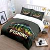 Fishing-Themed Graphic Set Multiple Sizes Kid'S And Adults' Bedroom Exquisite 3Pc Bedding Set, Gift
