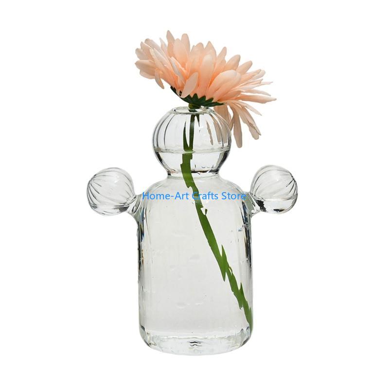 Y3NA Cactus Shaped Flower Vase Glass Pen Bottle Flower Arrangement Home Decorations