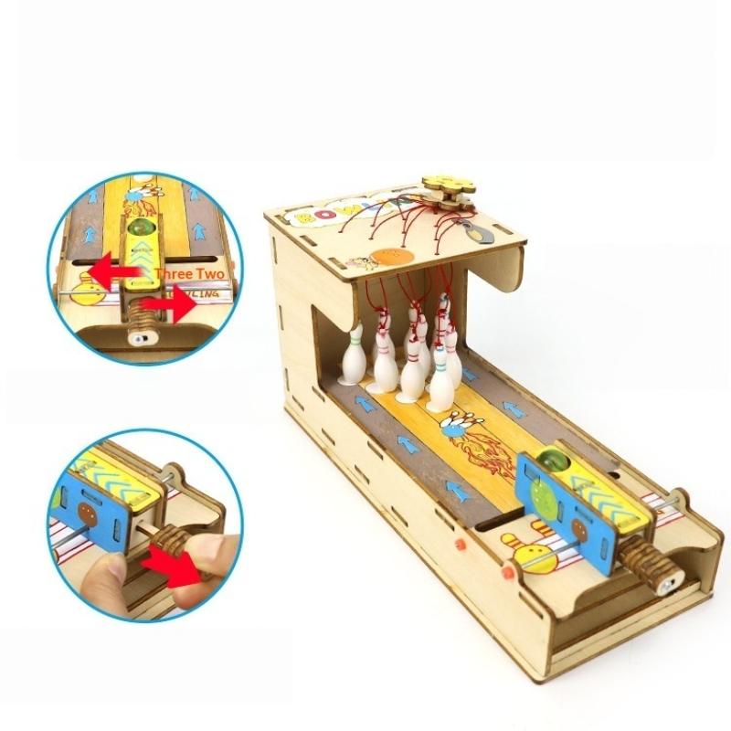 1 Set Physics Science Toys Diy Bowling Kit Science Experiment Education Model Puzzle Toy For Children Gift