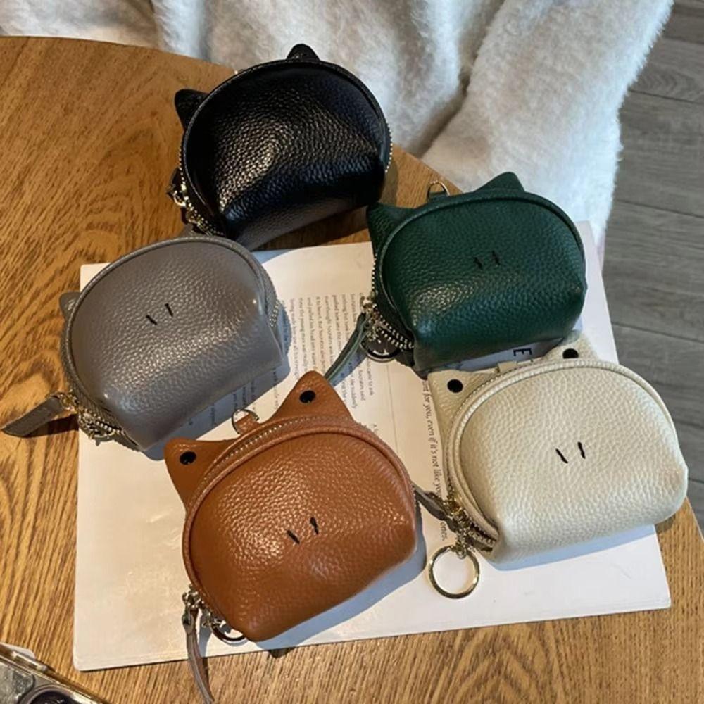 Minimalist Key Storage Small Bag Zipper Women's Leather Frog Coin Purse Storage Card Bag  Female