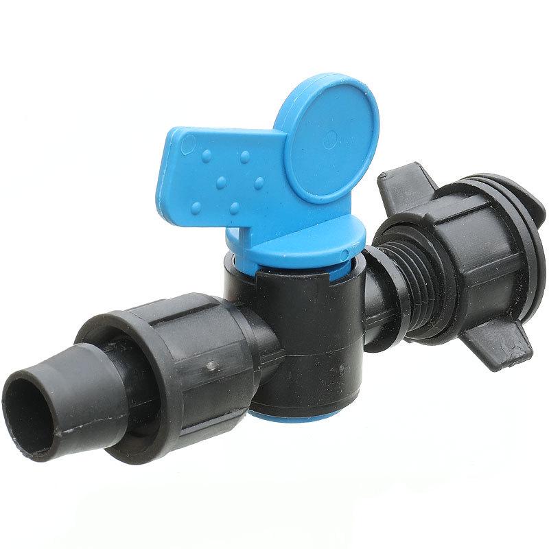 16mm Drip Tape Valve Connector with Locking Buckle Tee Fitting