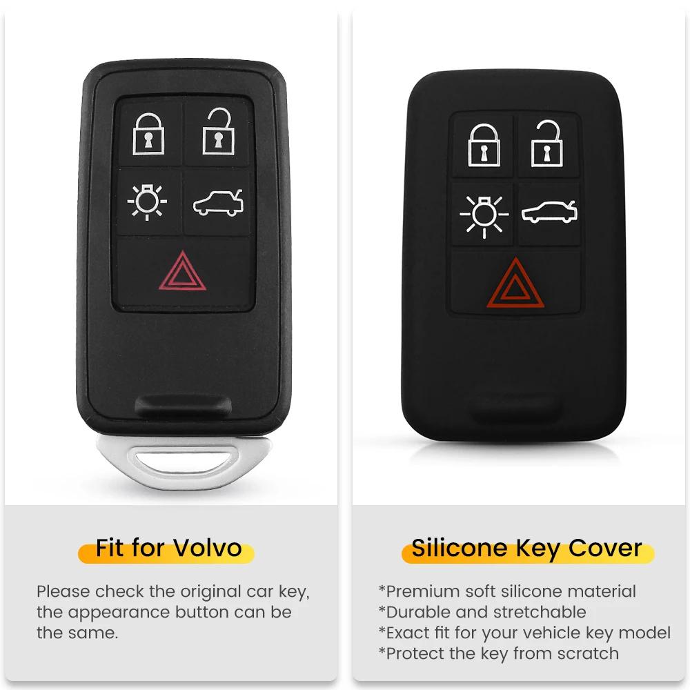 KEYYOU For Volvo XC60 S60 S60L V40 V60 S80 XC70 Silicone Case Cover Fob Remote Key Shell Car Key 5 Buttons New Arrivel