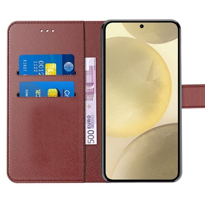 Coque de protection - Samsung - Galaxy A05s - Effet Cuir Marron - Anti-Rayures - Portefeuille