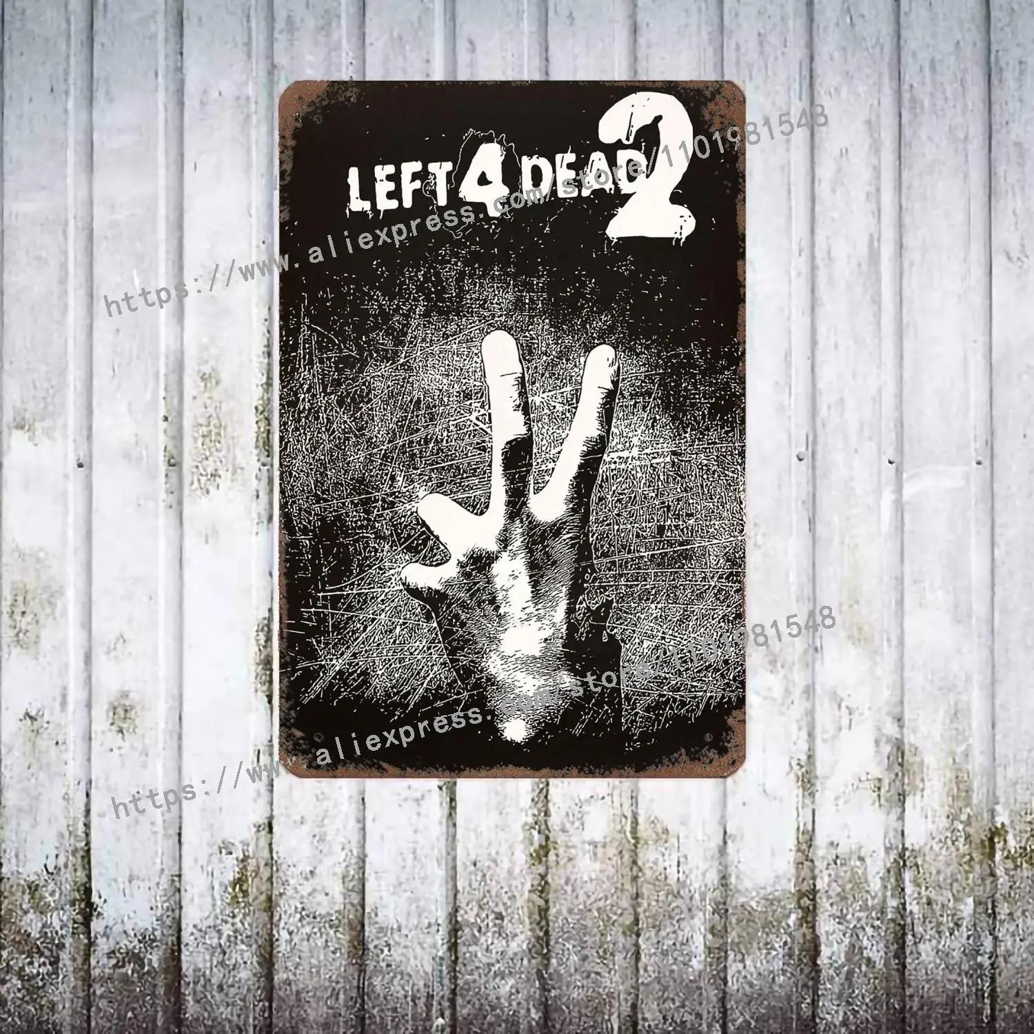 

Left 4 Dead 2 Відеогра Декор Постер Вінтажний Бляшаний Знак Металевий Знак Декоративна Табличка для Пабу Бару Чоловічої Кімнати Клубу Настінна Прикраса 20x30cm（7.8x11.8inch）