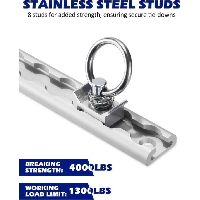 19.7 Inch Aluminum L Track Rail With 2pcs Single Stud Fittings End Caps L Track Tie Down System For Enclosed Trailer Trucks Vans