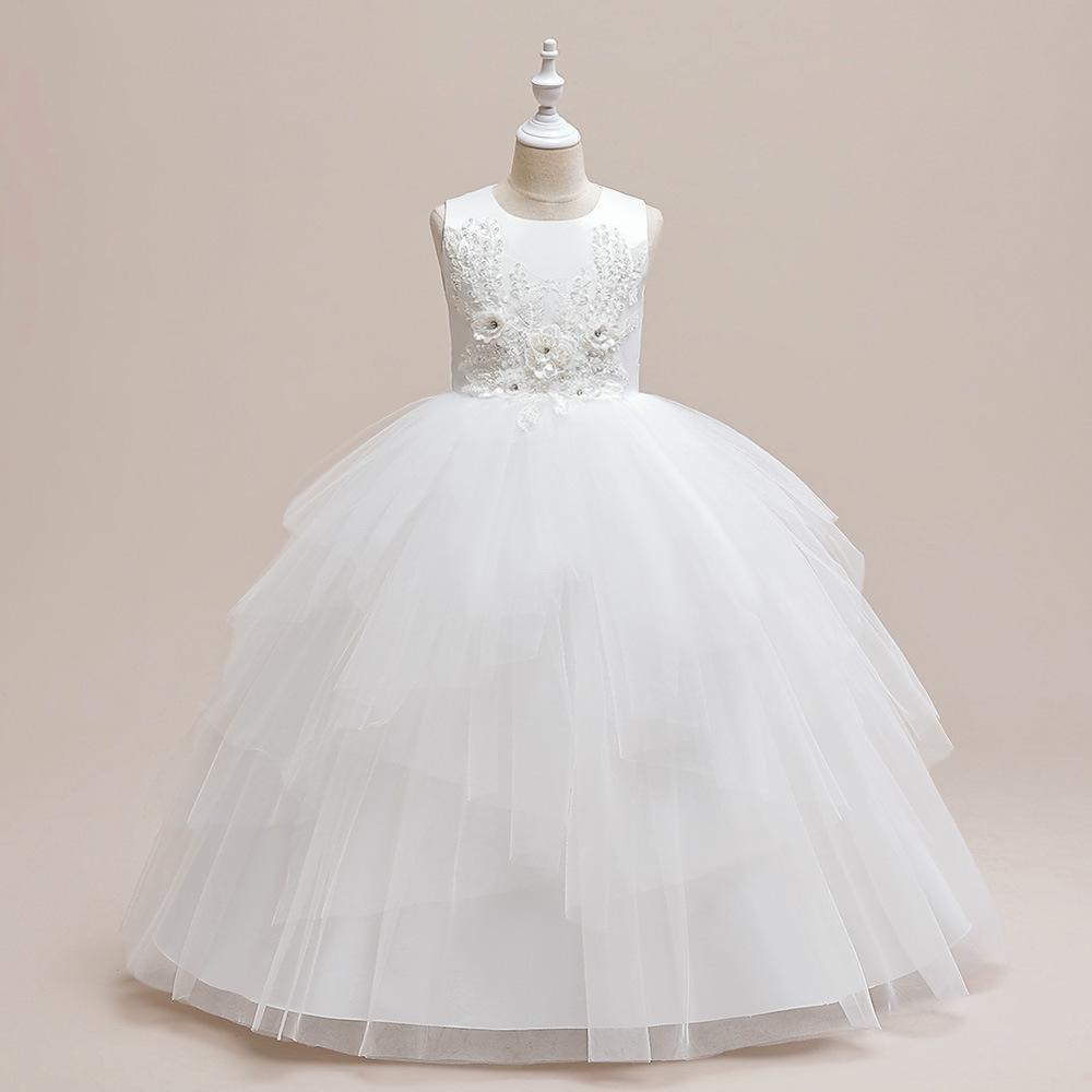 

Princess Tulle Flower Girl Dress for Birthdays, Weddings, and Performances 170cm белый