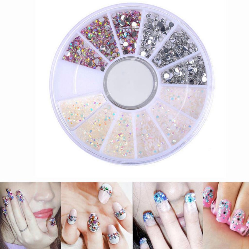 3D Acryl Tipps Dekoration Flache Rückseite Glitter Strass Perlen Perlen