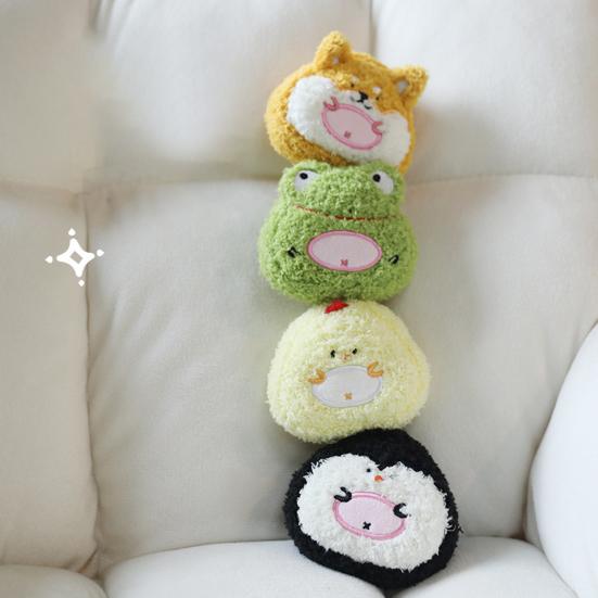 Pet Toy Cartoon Animal Shape Bite-Resistant Plush Toy with Dual Sound Design Mini Portable Size Crinkle Sound Pet Dog Toy