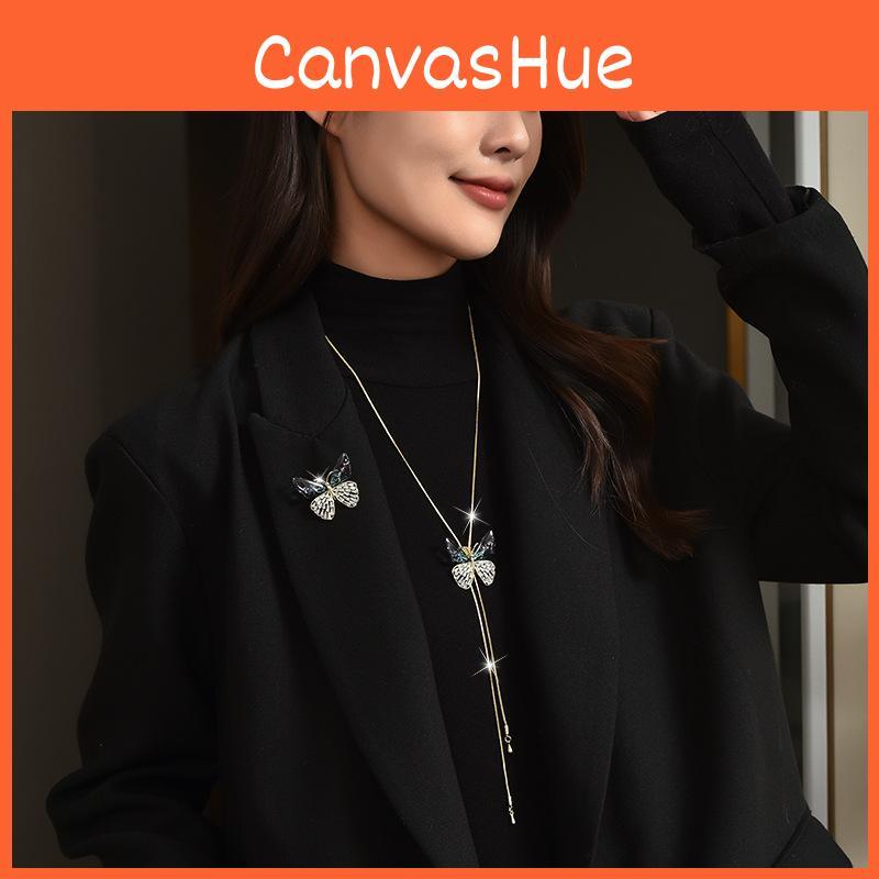 Elegant Colorful Butterfly Long Sweater Necklace For Women Perfect For Fall And Winter Fashion Trends