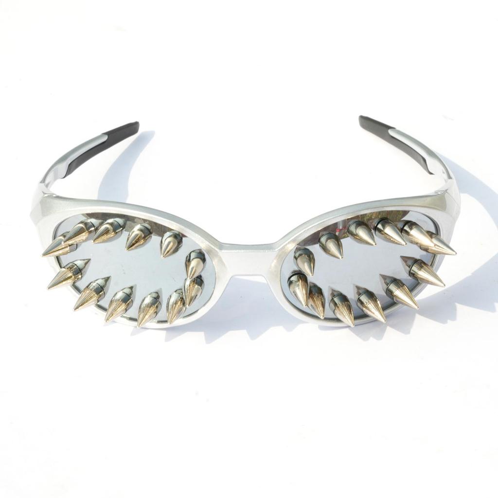 Futuristic Spike Style Cyberpunk Sunglasses for Tech Parties and Clubbing