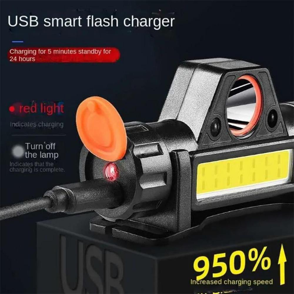 Dobíjecí COB LED USB čelovka Silný magnetický výkonný světlomet Super jasná vodotěsná čelová svítilna Pro venkovní rybaření