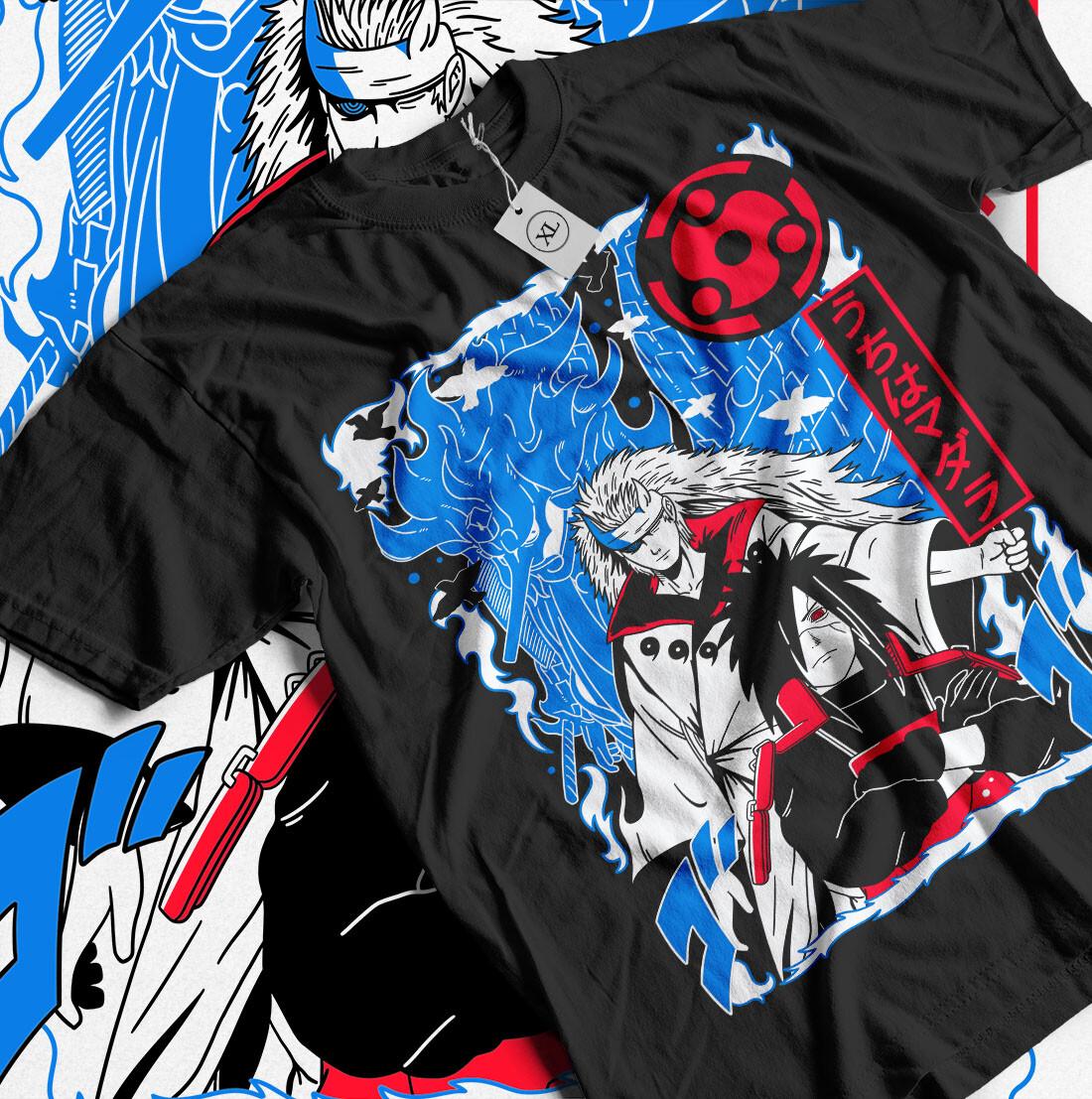 Madara Uchiha T-shirt Naruto Itachi Manga Strip Horror Anime GifT-shirt All Size L