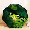 Jungle Adventure Frog Print Umbrella: Automatic Opening & Closing, Outdoor Protection, Lightweight and Durable for Travel, Unique Gift Idea 063