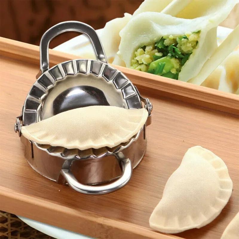 Pie Maker, Pizza Pastry Cutters, Rolling Cooking Tools, Stainless Steel Dumpling Wraper Mould, Dough Circle Roller Machine