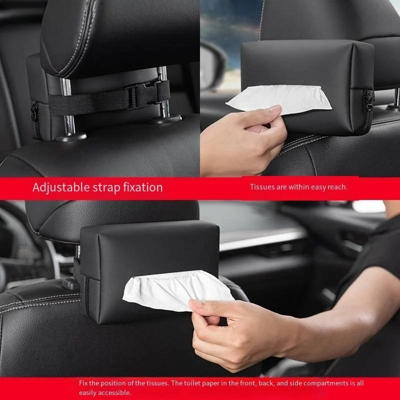 Car Interior Tissue Box Car Armrest Box Tissue Box Car Interior Bag Drawstring Paper Bag Napkins Minimalist Car Rear Seat Back