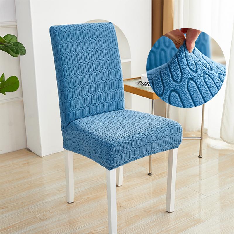 Чехол на стул из жаккардовой ткани универсальный размер дешевые большие эластичные чехлы на стулья чехлы на сиденья для столовой домашний декор 1piece синий 3898₽