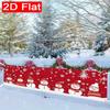 Merry Christmas Snowman Outdoor Banner, Winter Garden Fence Porch Decoration