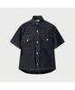 Iiro Rivage Denim Short Sleeve Trucker Shirt - Indigo Blue