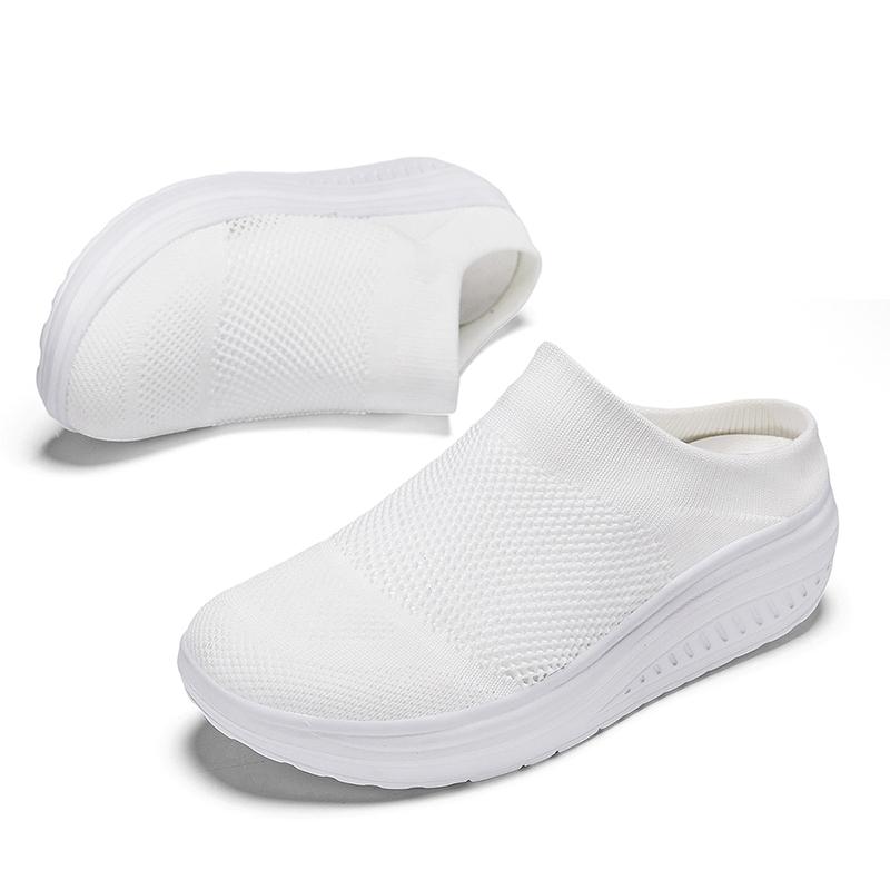 Women Slide Slippers Elevator Mules Sandals Slip on Summer Casual Clogs White Pink Black Purple Lightweight Socks Shoes Plus Size 41 42 43