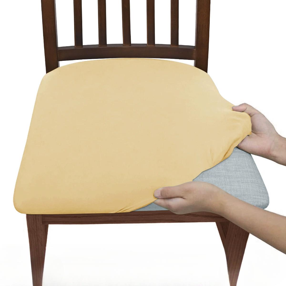 

1 шт. однотонный высокоэластичный чехол для стула, мягкие чехлы для сидений стульев, удобный чехол для стула, защитный чехол для стула в минималистском стиле 1pcs chair cover жёлтый