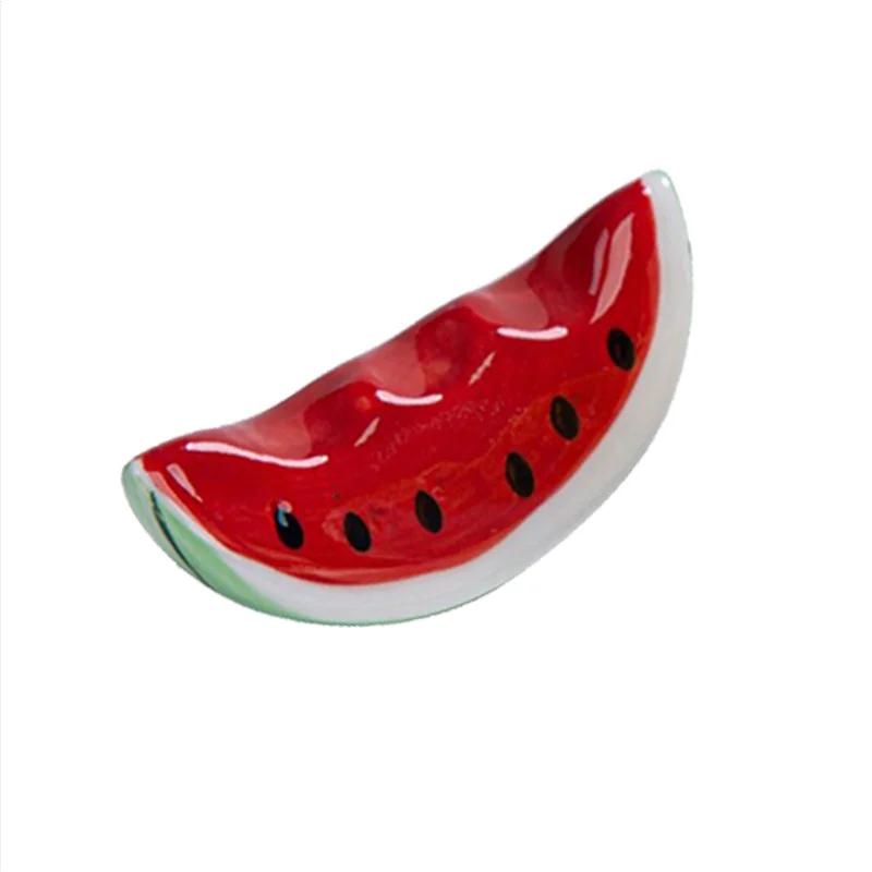1/2/3pcs Creative Watermelon Ceramic Chopstick Rest Rack Tomato Chopstick Shelf Stand Pen Holder Tableware Table Decoration
