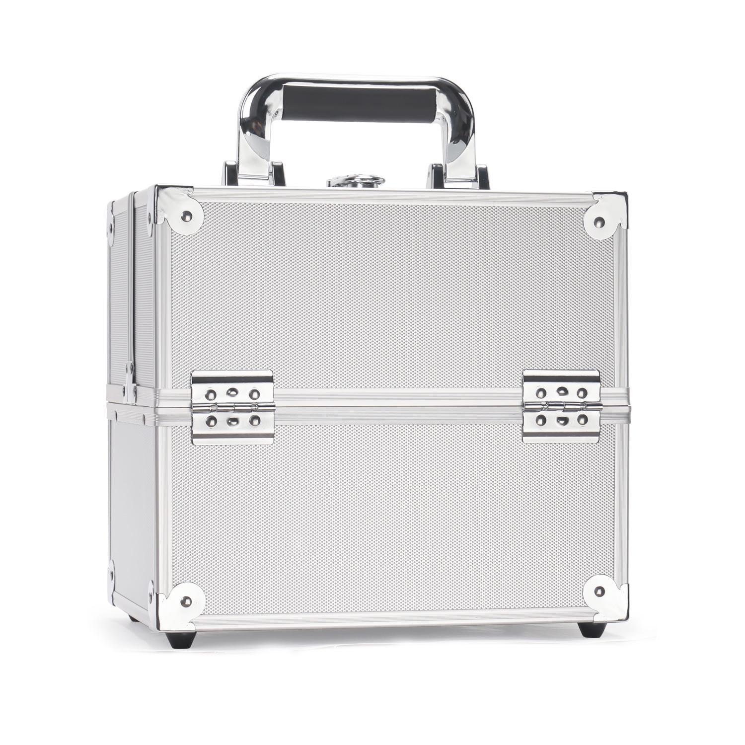 

Multilayer Professional Makeup and Nail Art Tool Box, Medium-Large Handheld Case срібний