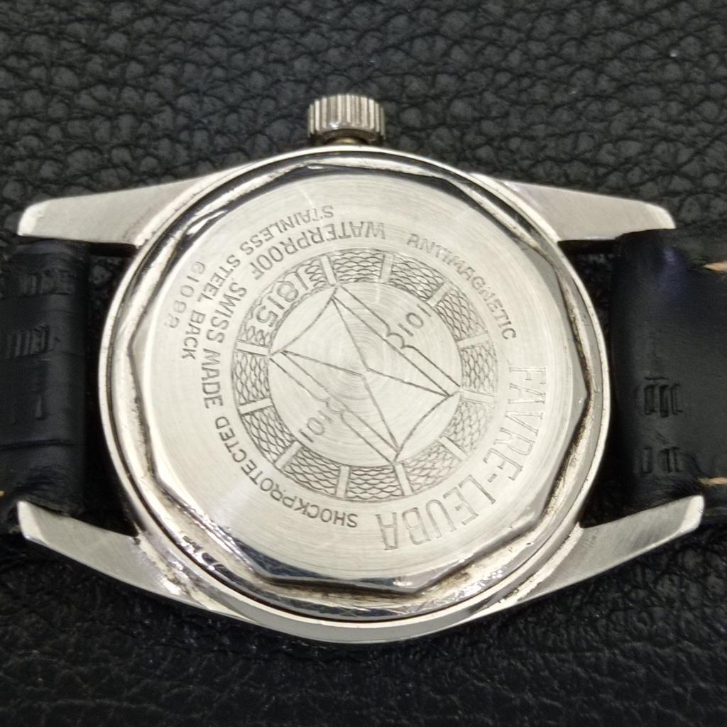 SWISS VINTAGE FAVRE LEUBA 101 SEA KING HAND-WINDING MENS WHITE WATCH A702005-5 R208-a702005