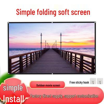 100-150 Zoll faltbarer Outdoor HD Projektorleinwand, weiches Polyester