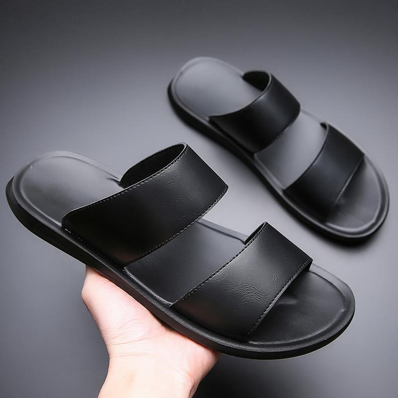 Fashion New Stylish Men's Outdoor Slippers Fashion Sandals Non-Slip Male Half Drag Lightweight Slides Simple Comfortable Men Beach Shoes