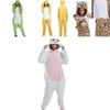 Cozy Unisex Adult Animal Flannel Onsie Costume Pyjama With Side Pockets