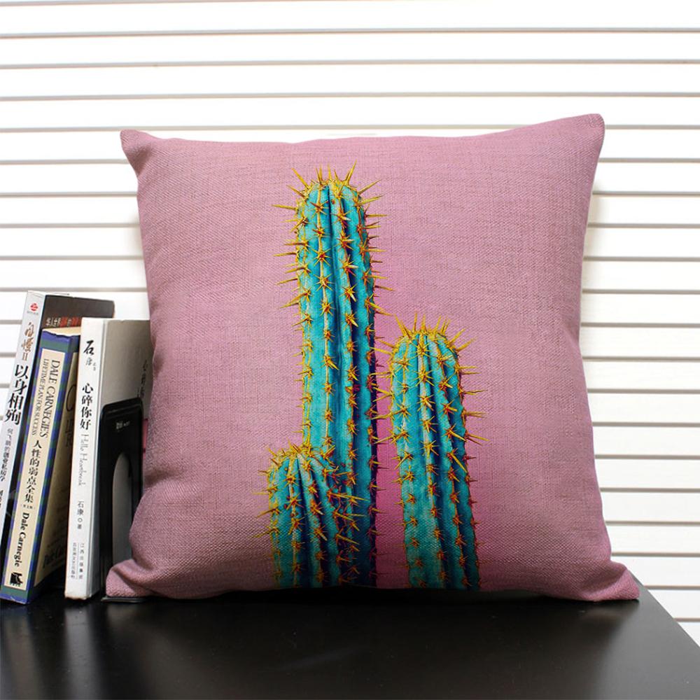 Tropical Plant Fruits Cushion Cover Cactus Pineapple Pattern Home Sofa Modern Art Decorative Pillow Case 45x45 Linen Pillowcase