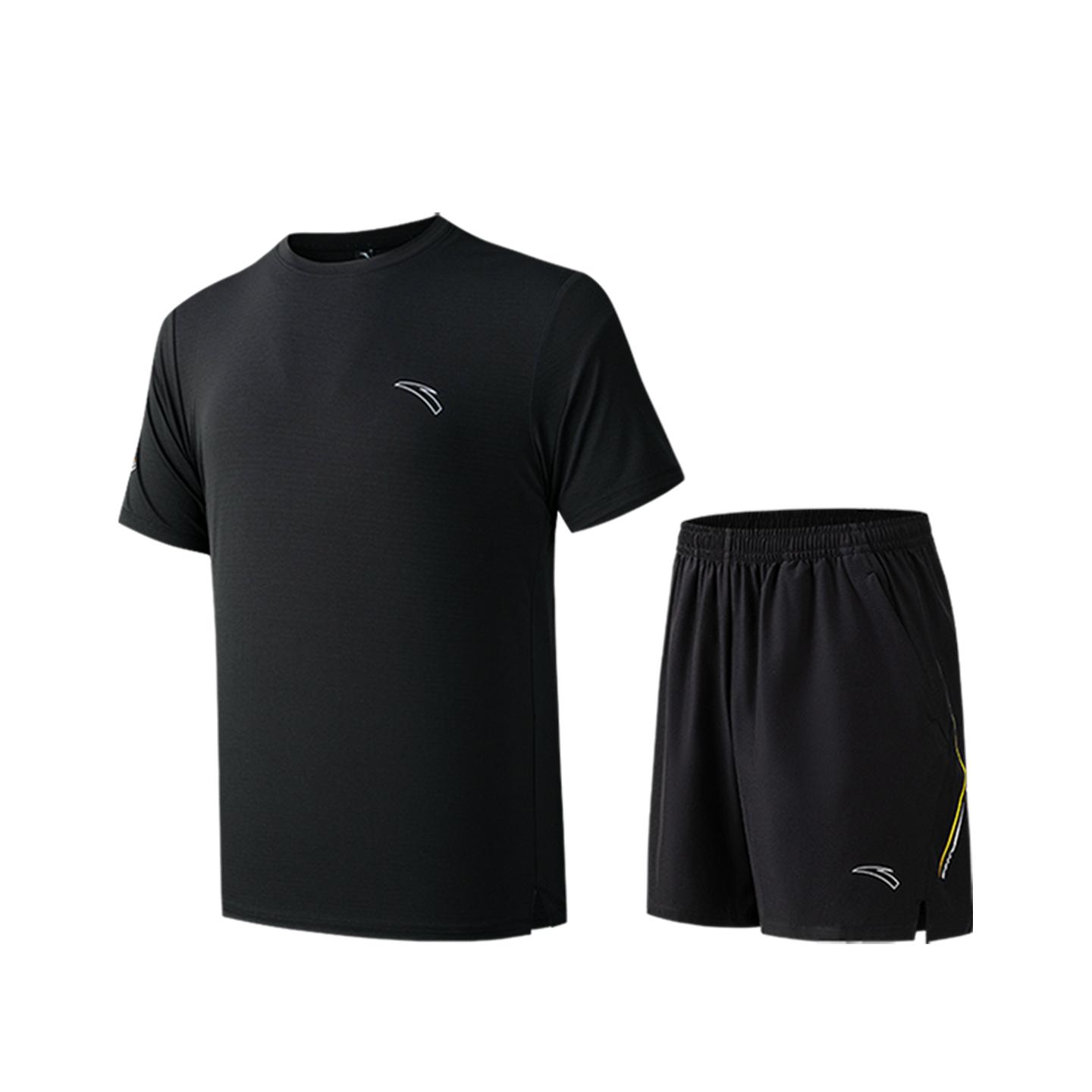 Anta Running Series Summer Casual Sports Suit Men suit Basic-Black 952625202-5 S