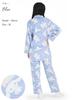 SAZAC Cinnamoroll Flannel Pajama Long Sleeve and Loungewear Women's Set, Pants, (Blue/M/SAN1868)