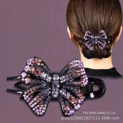 Korean Butterfly Rhinestone Hairpin Clip for Women